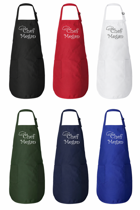 Personalized Apron Embroidered Chef Any Name Design Add a Name, premium quality apron with embroidery, great gift personalized apron